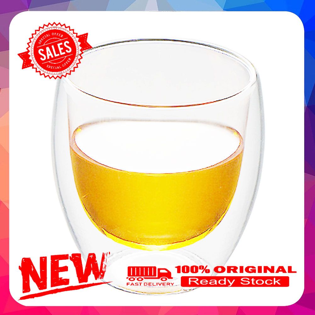 250/350/450ml Milk Coffee Double Layer Insulation Water Glass Cup Mug Drinkware