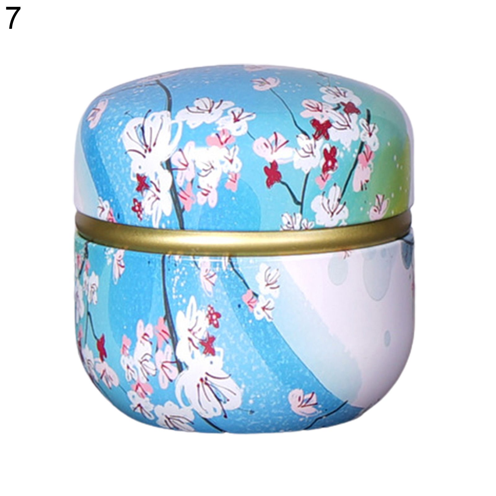 Tea Can Flower Print Wear-Resistant Tinplate Tin Can with Sealed Cover Home Storage
