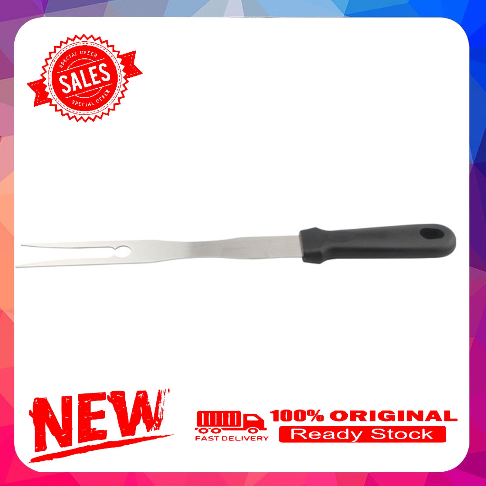 Grill Shovel Wear-resistant Rustless Durable Stainless Steel Grill Fork Tong Scraper for Barbecue