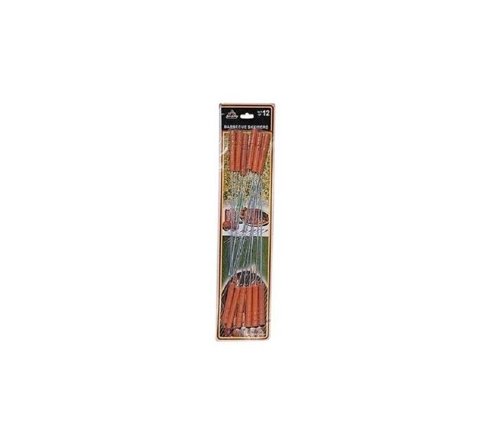 BBQ Grill Sticks 12 Pieces - Brown