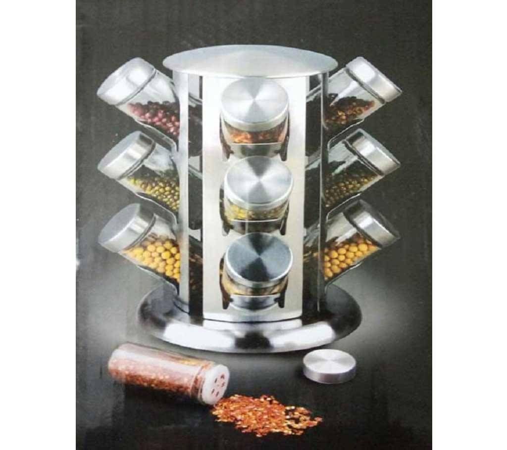 12 jar tower rotating spice rack