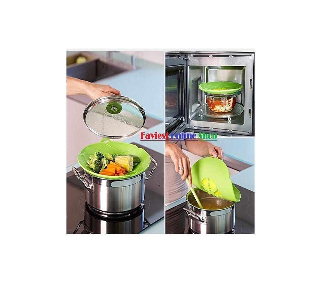 Boil Over Safeguard,Silicone Spill Stopper Pot Pan Lid Splatter Guard Screens Steam Rack Pot Holder