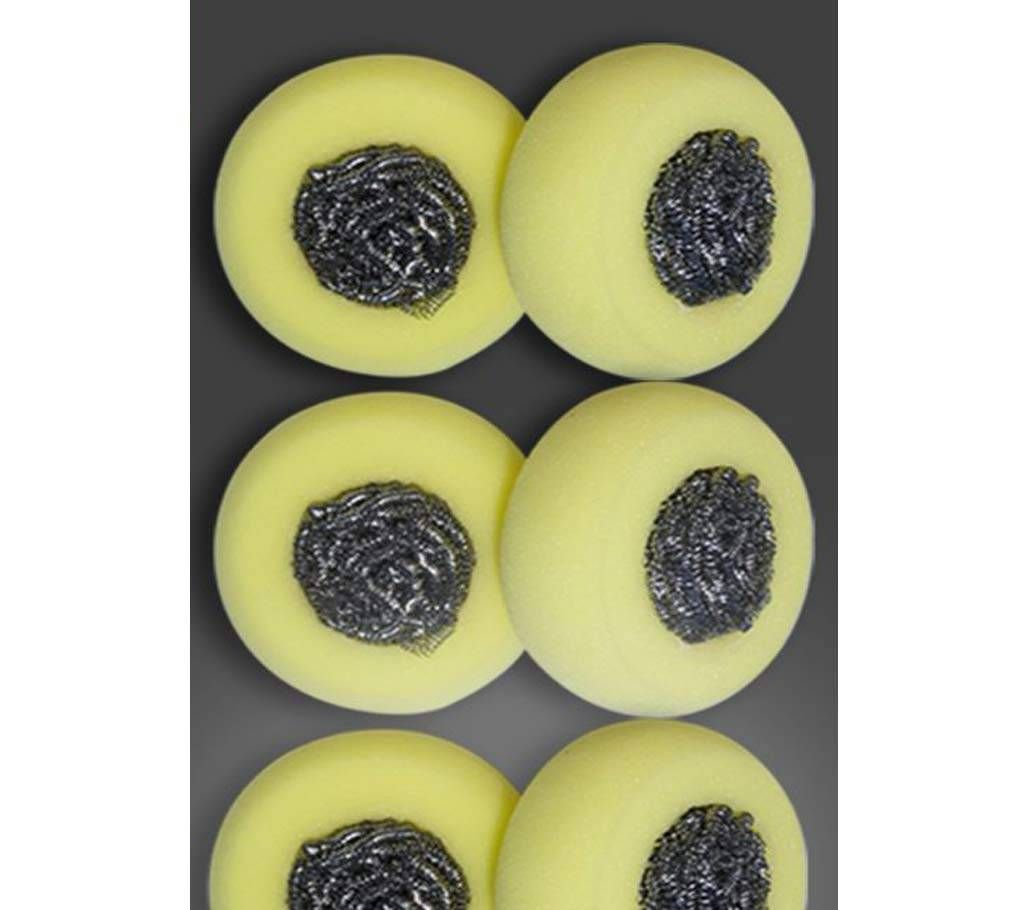 BALL WITH SPONGE SCOURER 6 PCS PACK