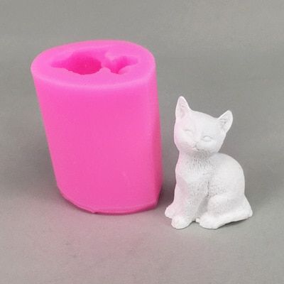 DIY Lovley Small Cat Candle Mold Soap Mold Chocolate Mold 3D Decorative Soap Molds Cake Decorating Tools H700