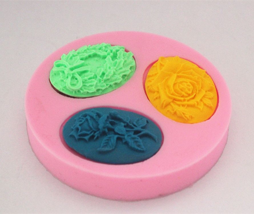 New three different kinds Flowers Silicone  Mold Cookware Dining Bar Non-Stick Cake Decorating fondant soap mold FM227