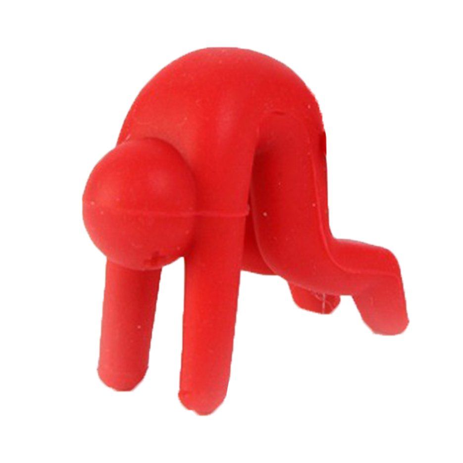Anti-overflow Silicone Small Person Lifter Bracket Silicone Pot Cover Spoon Chopstick Holder Small Person Mobile Phone Bracket