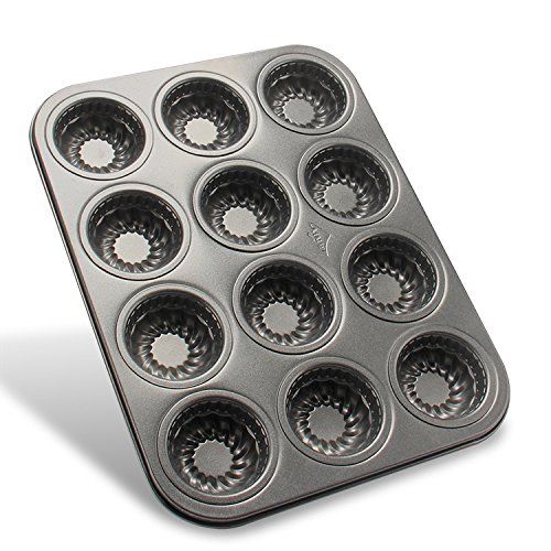 Nonstick Bakeware 12-Cup Flower Molded Cookie Pan, Gray