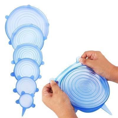 Reusable & Flexible lid Bowl Cover Stretch lids with 6Pcs Multi Sizes for Utensils Glass Bottles Cups Plates Jars Tiffin and Kitchen Food Saver Containers (6ps, Multicolor)