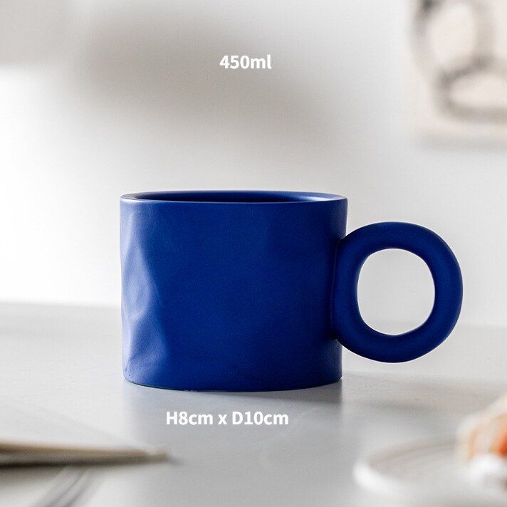 Korean Style Fatty Mug Design Splash ICeramic Cup Spot Mugs Simple Coffee Mug Couple Cups  Coffee Mugs Tea Drinkware