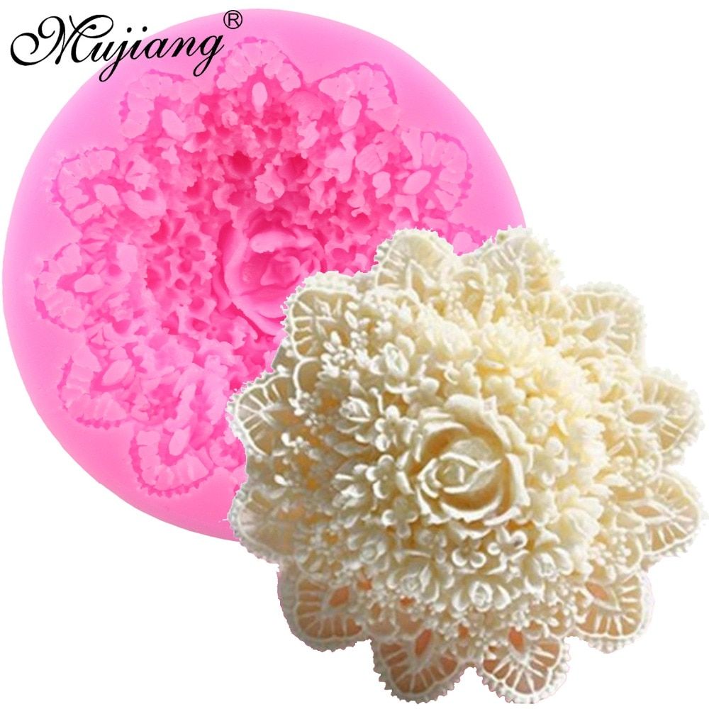 Mujiang 3D Rose Handmade Soap Silicone Mold Fondant Cake Chocolate Candle Moulds Kitchen Baking Cake Decorating Moulds Q055