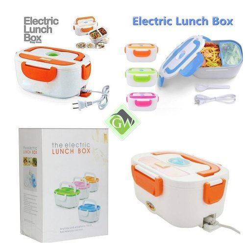 Electric lunch box Plastic White And Orange