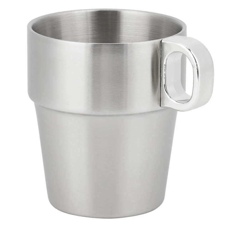 Double Layer Anti-Scald Stainless Steel Stackable Water Coffee Cup Set with Holder Stand