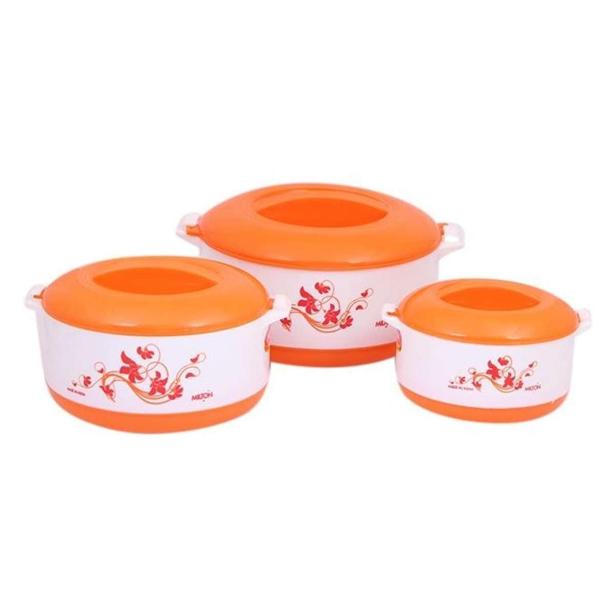 Milton 3 Pieces Hot Pot Set - White and Orange