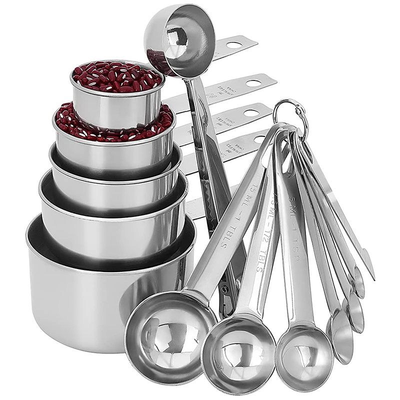 13 Piece Measuring Cups and Spoons Set, Measuring Cups Set and Measuring Spoons Set 1 Coffee Scoop Clip for Dry
