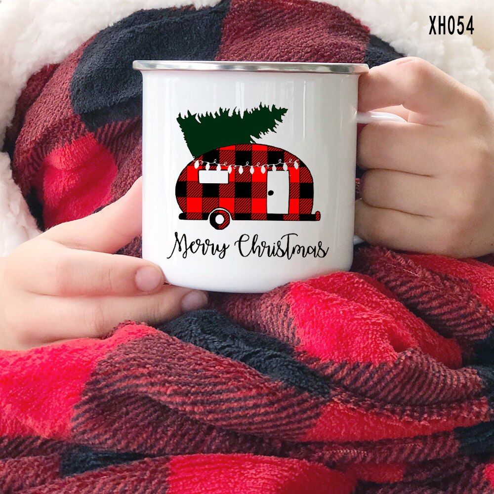 Cartoon ChristEnamel Coffee Mugs with Handle Cups Home Party Cola DriJuice Mug Kitchen Drinkware XGifts