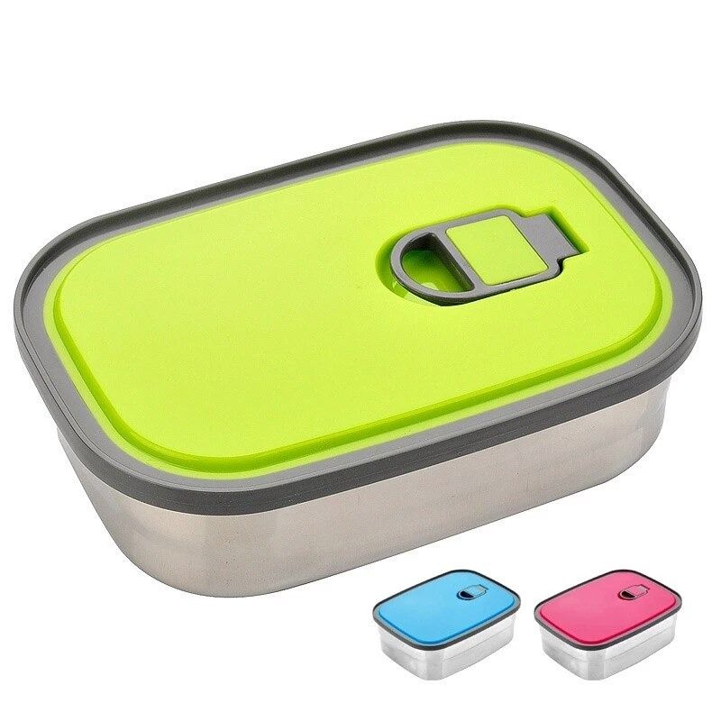 Big Size Stainless Steel Lunch Box  Student Bento box Seal With Lid Fresh Bowl Leakproof Food Storage Container Crisper Dinnerware