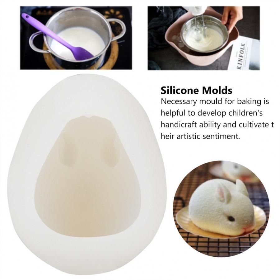 3D Bunny Soap Silicone Mold Rabbit Resin Clay Mold Chocolate Candy Mold Food-grade Silicone Cake Decorating Tools