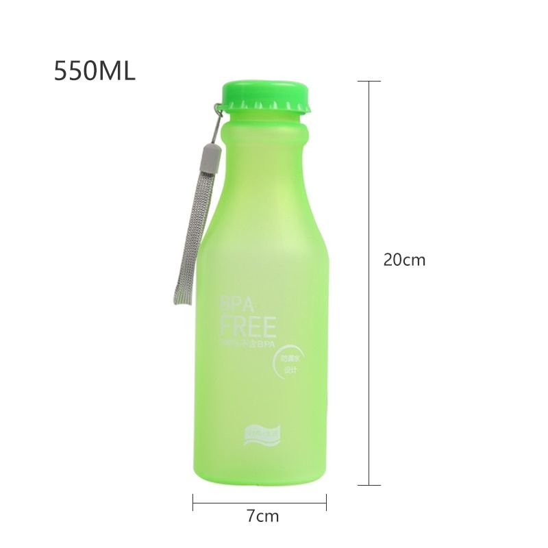 550ML BAP FREE Water Bottle Unbreakable Frosted Sport Kettle Drinking Bottle Outdoor Portable Leak-proof Water Bottle with Rope