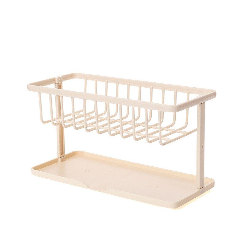 OIMG Kitchen Sink Storage Organizer Shelf Detachable Bathroom Wash Holder Double Layer Stand Drain Racksoap Sponge Storage Box