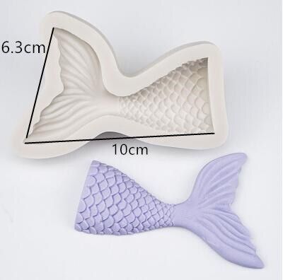 3D Mermaid Tail Cake Silicone Mold Sea Shell Starfish Fondant Molds Cake Decorating Tools Sugar Craft Chocolate Mold Baking Tool