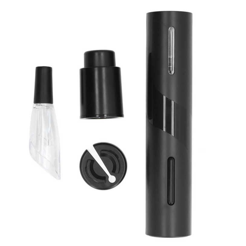 Electric Opener Set Operated Corkscrew Bottle with Foil Cutter Cork Decanter