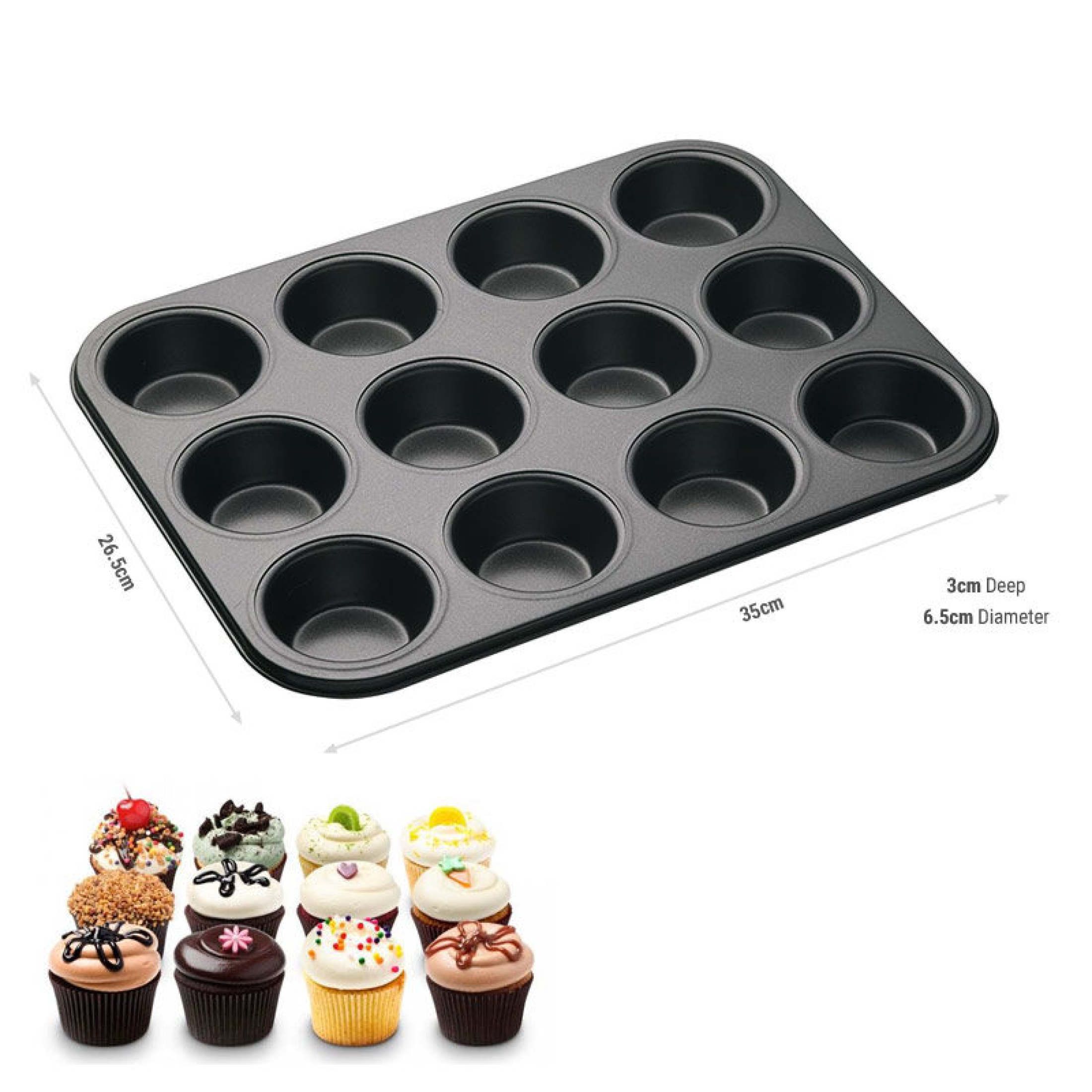 12 Piece Non Stick Muffin and Cupcake Mold