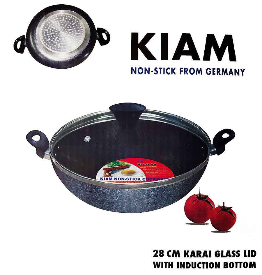 @lhd Kiam Classic Induction Karai With Glass Lid - 28cm