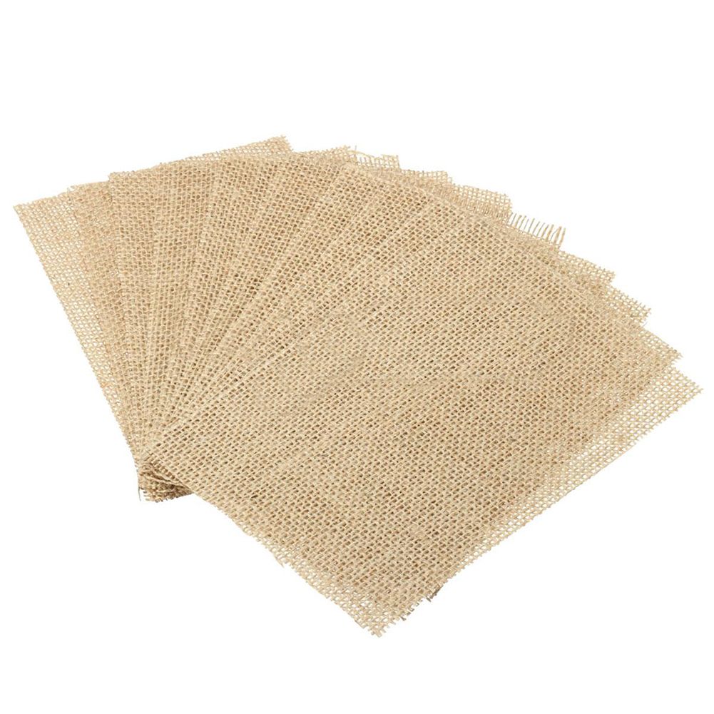 Individual 10 pcs Natural Hessian Burlap Place Mat Table Placemats Coaster Dining Decor