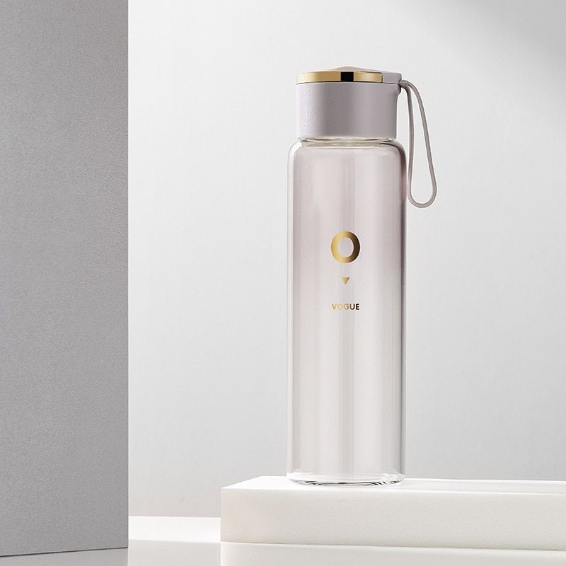 Luxury Gradient Colors Glass Water Bottle 400ml Portable Tea Bottle Juice Shaker Bottle  Gifts Eco-friendly Camping Office