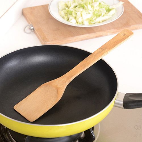 1Pc Bamboo Anti-Slip Cooking Utensils Kitchen Tool Bamboo Spatula Spoon