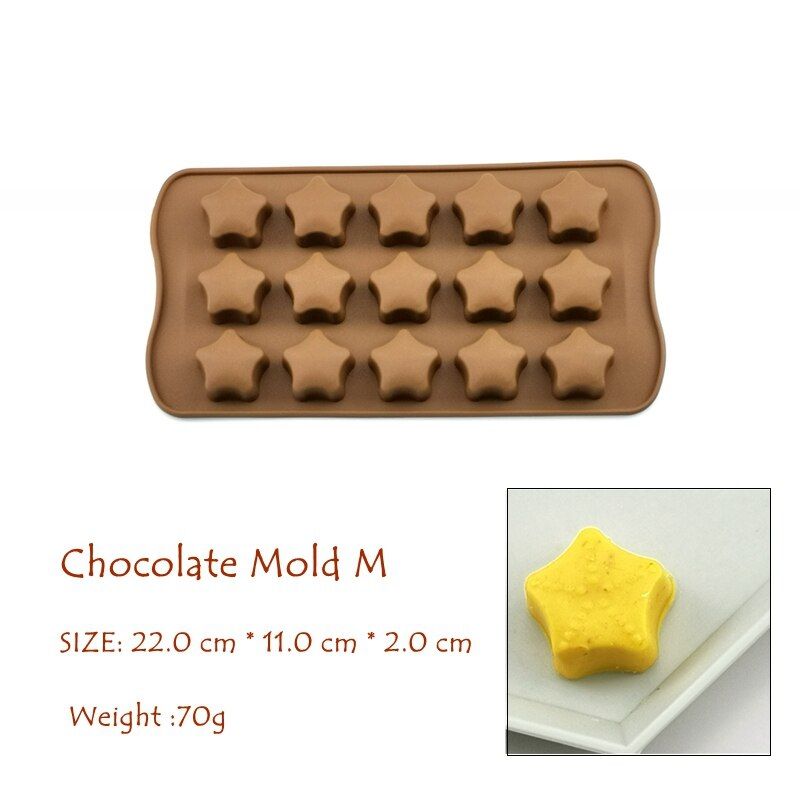 Silicone Chocolate Mold 22 Shapes Chocolate Fondant Molds 3D Silicone Jelly Candy Moulds DIY Bar Shape Mould