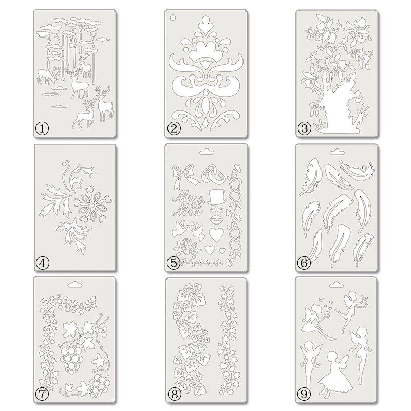 Cartoon Plastic Cake Stencils Flower Spray Stencils Birthday Cake Mold Decorating Bakery Tools DIY Mould Fondant Template