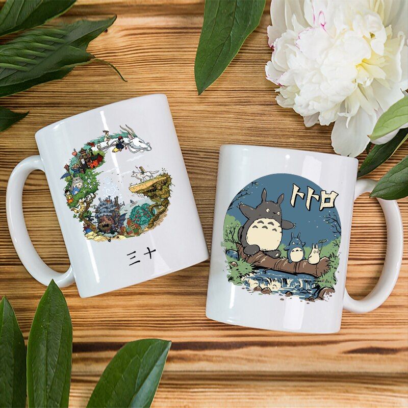 Aesthetic Art My Neighbor Totoro Anime Mugs Spirited Away IPainting graphic Cup Customized Premium Mug Coffee Milk Water Cup
