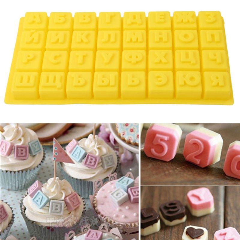 Computer Russian alphabet/letter Silicone Mold Jelly Candy Pudding Chocolate Mold DIY Pastry Tools Baking Tray Soft Candy Mold