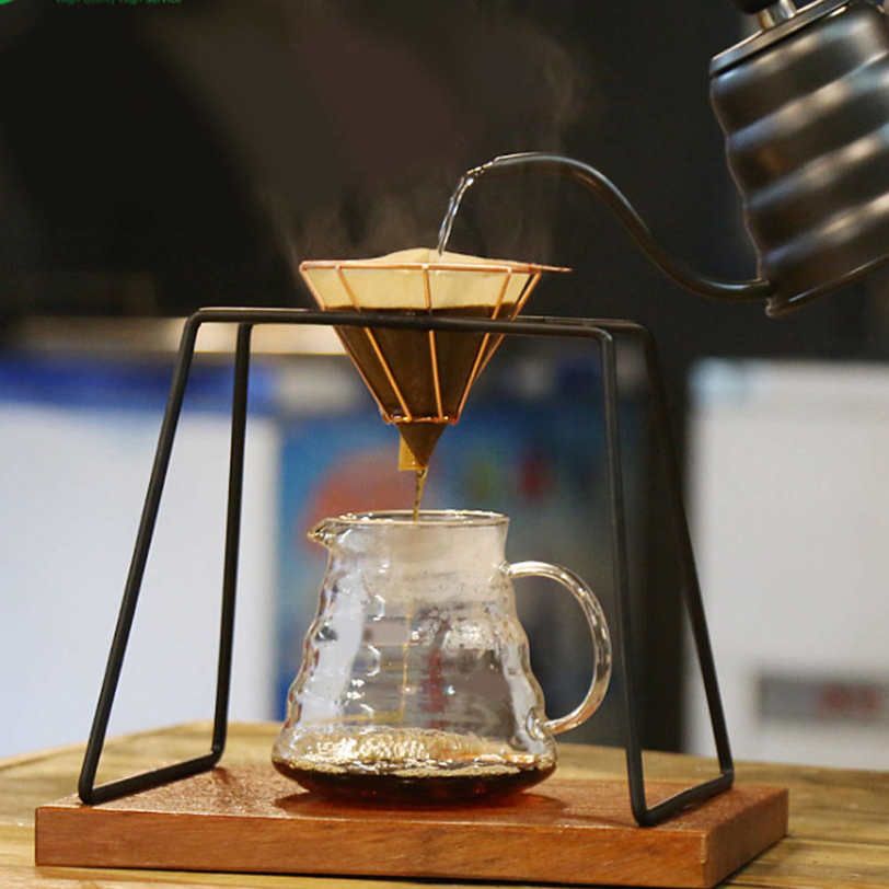 Stainless Steel Coffee Filter Cup Rack Holder Funnel Bracket for Household Shop Use