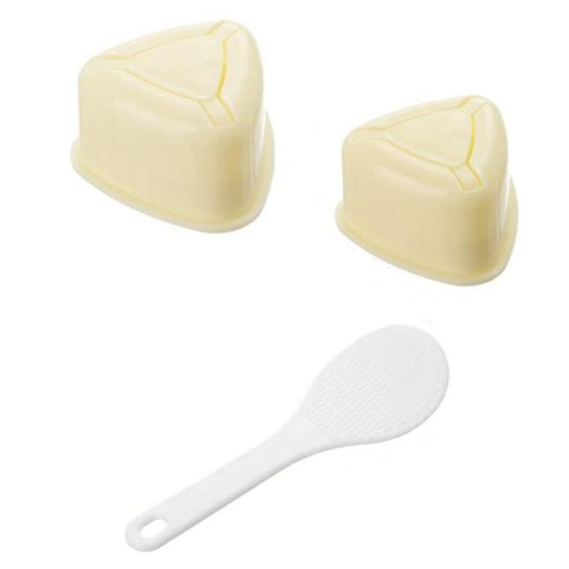 Onigiri Mold Triple-cornered, Triple-cornered Bento or Sushi Mold for Meal Children's Bento(Beige,3 PCS)