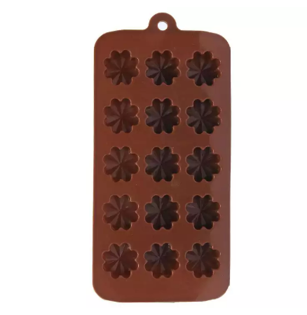 15-Cavity Silicone Flower Mold Cake Chocolate Cookie Baking Tray Ice Cube Mould