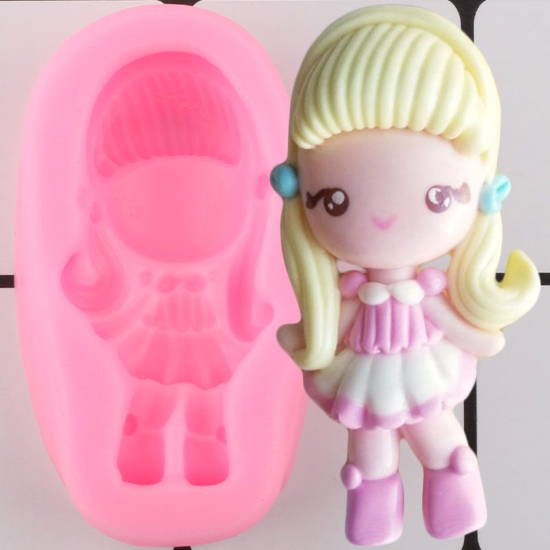 3D Girls Princess Silicone Mold DIY Chocolate Candy Cookie Baking Molds Baby Party Cupcake Topper Fondant Cake Decorating Tools
