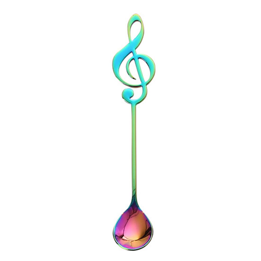 Stainless Steel Musical Notes Ice Cream Coffee Tea Stirring Spoon Tableware