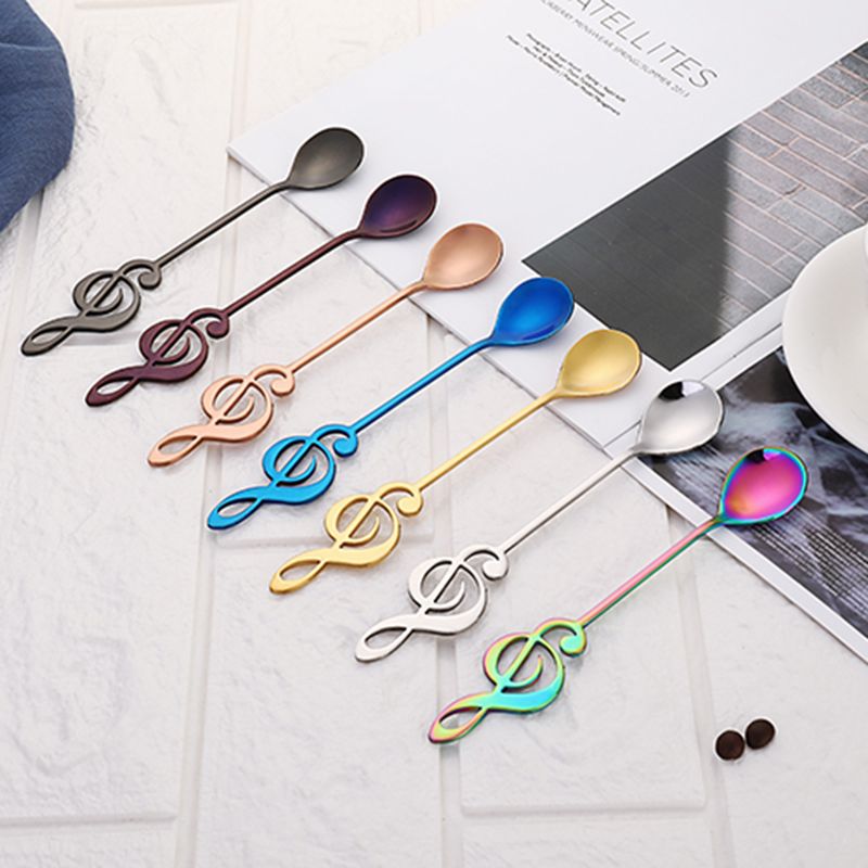 304 Stainless Steel Musical Notes Spoon Coffee Spoon Stirring Spoon Mug Spoon Music Bar Creative Gift Spoon