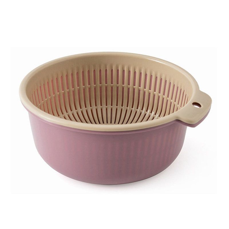 Houseeker Double layer Strainer Bowl Fruit Vegetable Washing Basket With Cover Sink Double Drain Basket Colander Kitchen Accessories