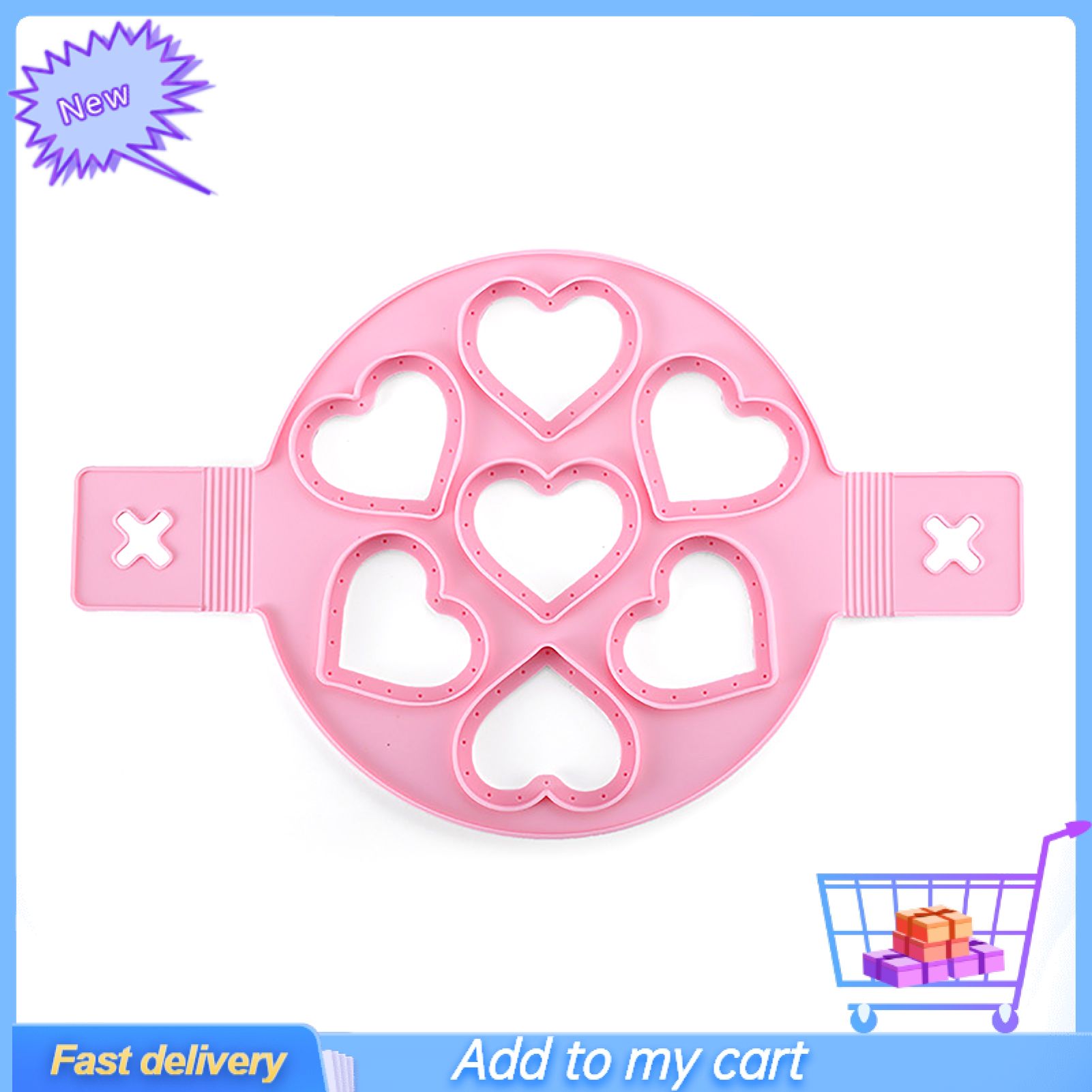 7 Holes Star Heart Shape Heat Resistant Non Sticky Pancake Maker Egg Cooker Mold