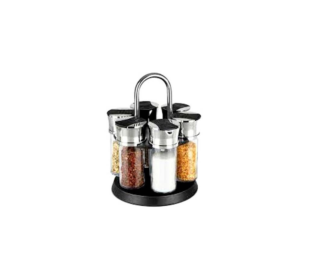 Roating Spice Jar 6 Pcs - Silver