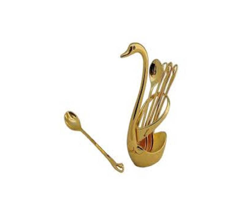Swan Spoon Set with Stand 
