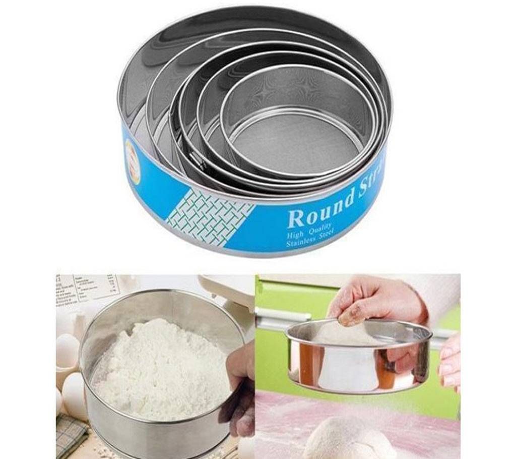 Stainless Steel Round Strainer Set 6-piece