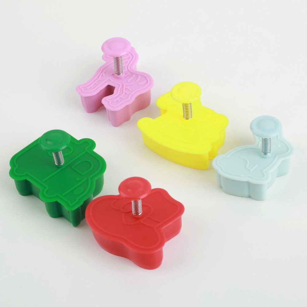 TE 4Pcs Plastic Biscuit Cake Fondant Decorating Plunger Cutter Mold Mould