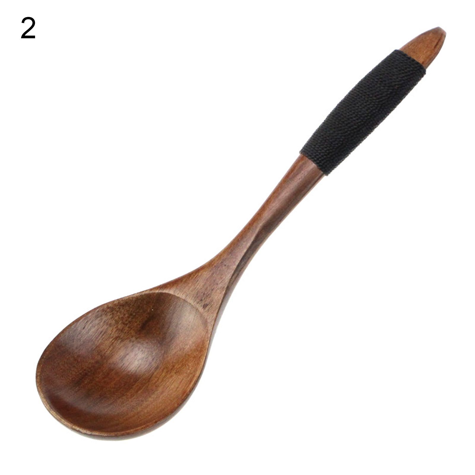 Wooden Spoon Durable Smooth Wood Heat-resistant Kinking Home Soup Scoop for Kitchen