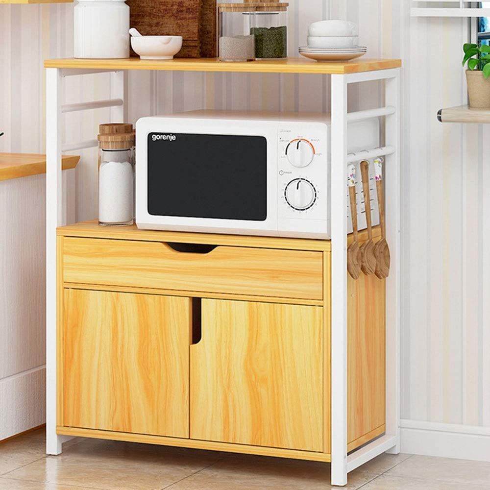 Kitchen Cabinet Shelf Organizer with Multi-Tier Shelf Microwave Oven Stand