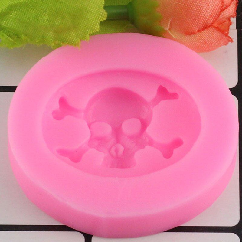 3D Skull Head Silicone Home Party Fondant Cake Mold Chocolate Halloween Party DIY Tools