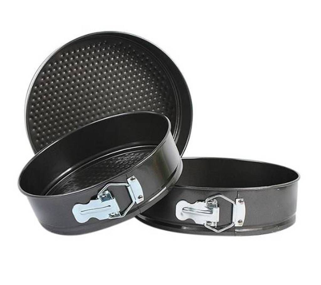 3 Pcs Round Shape Cake Mould - Black